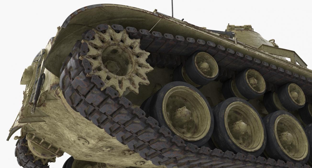 3D Medium Tank Pershing M26 with Dirt Rigged