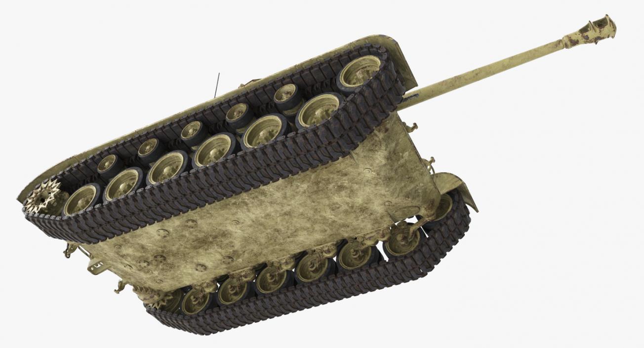 3D Medium Tank Pershing M26 with Dirt Rigged