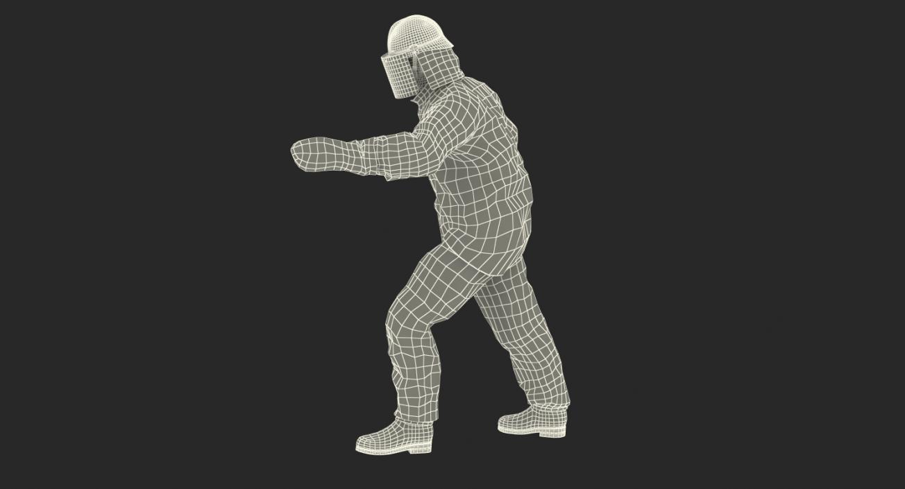 3D Firefighter Wearing Special Hazard Clothing model