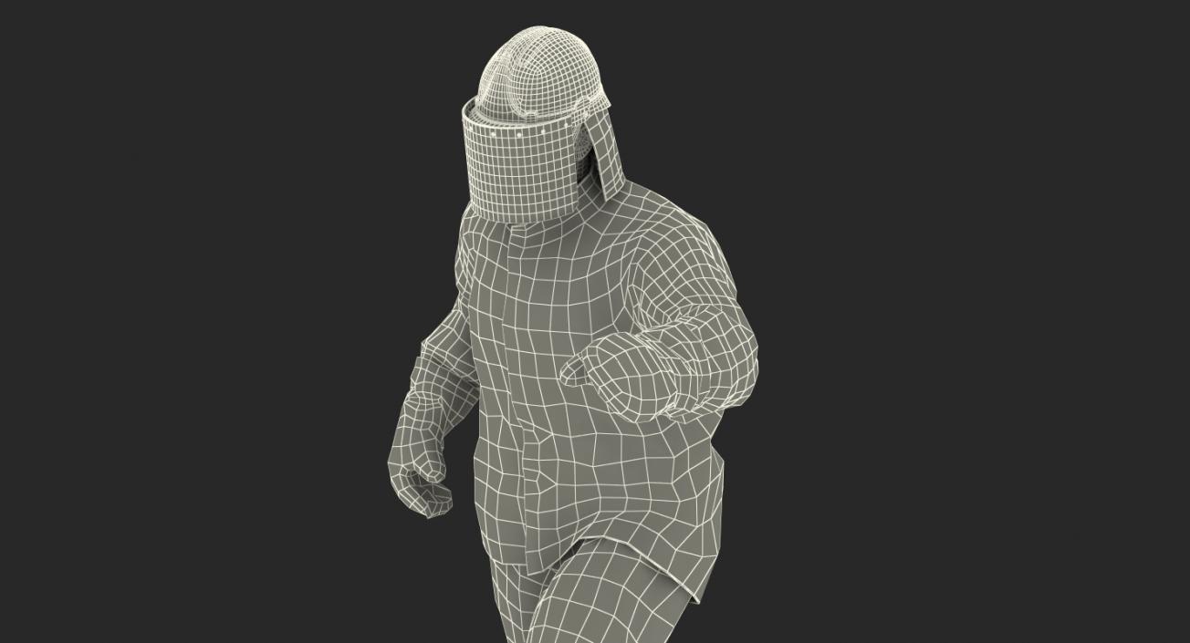 3D Firefighter Wearing Special Hazard Clothing model