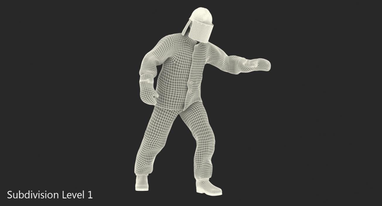 3D Firefighter Wearing Special Hazard Clothing model