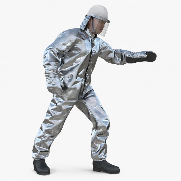 3D Firefighter Wearing Special Hazard Clothing model