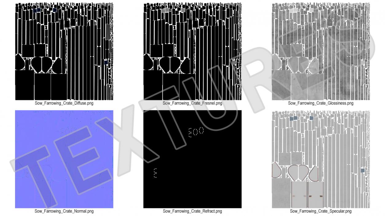 3D model Sow Farrowing Crate Empty