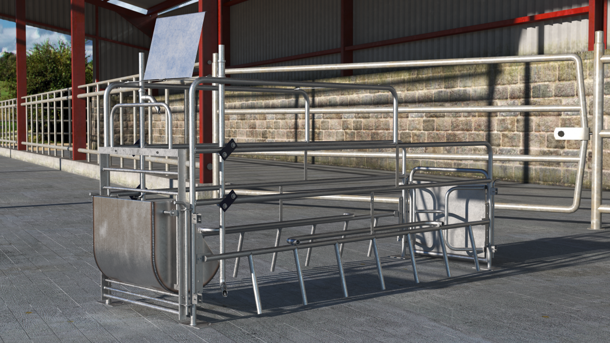 3D model Sow Farrowing Crate Empty