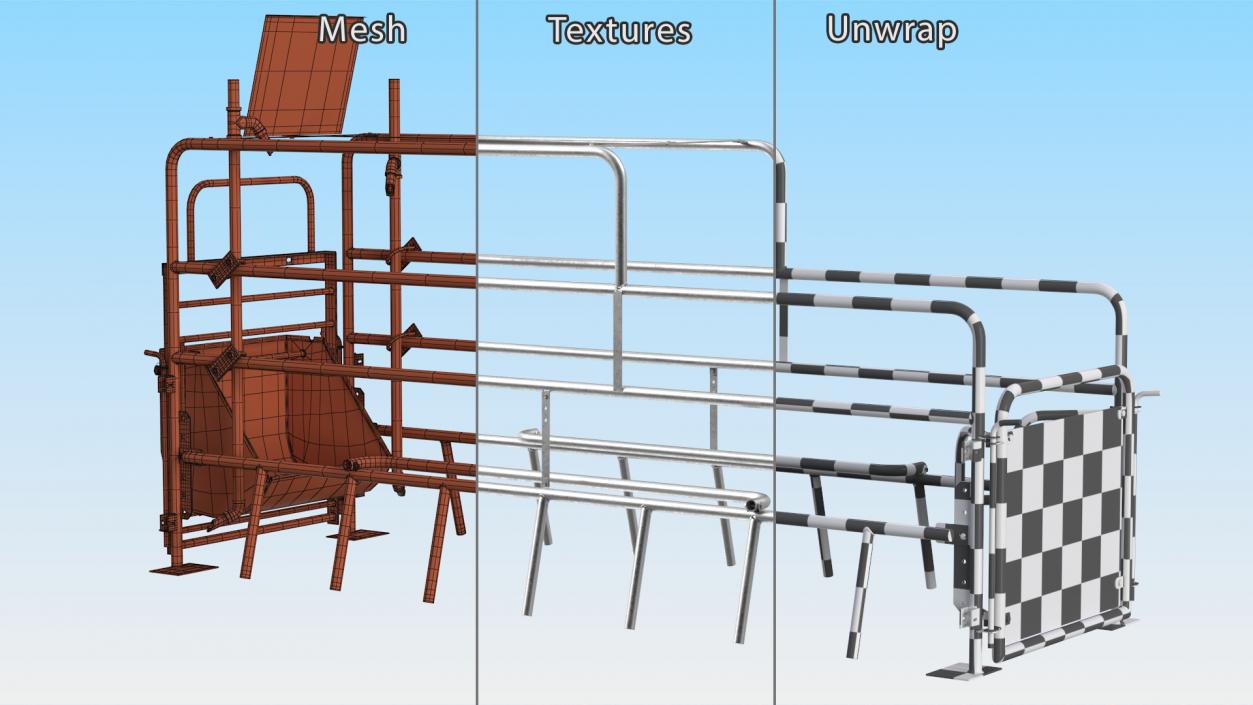 3D model Sow Farrowing Crate Empty