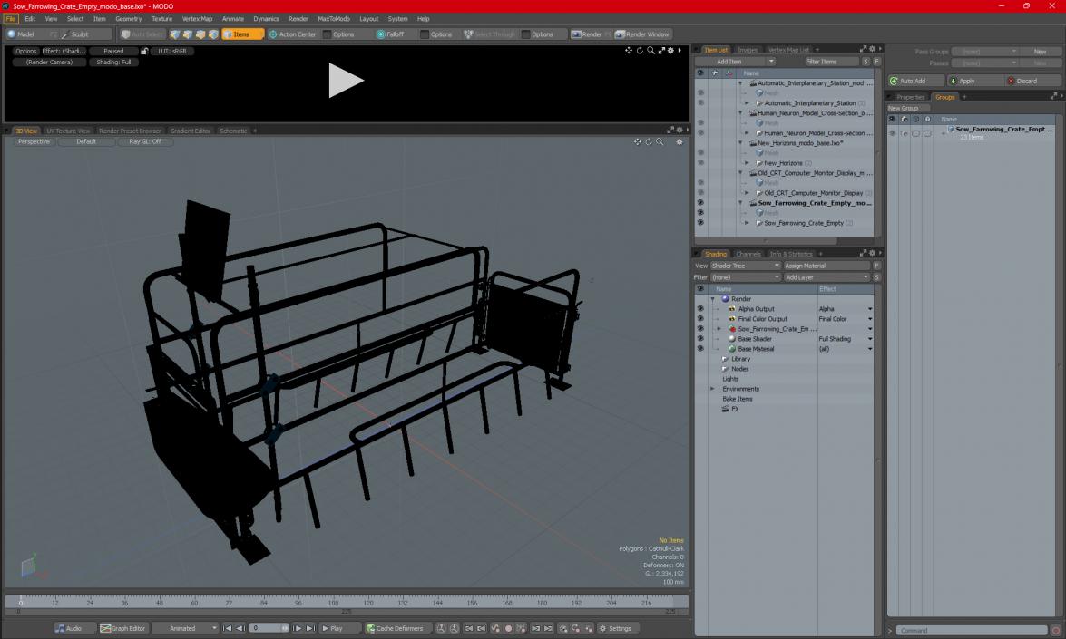 3D model Sow Farrowing Crate Empty