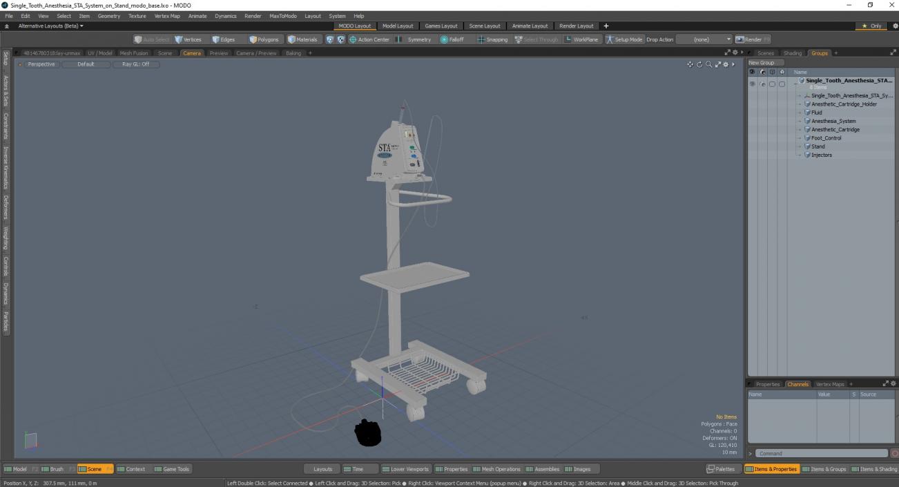 3D Single Tooth Anesthesia STA System on Stand model