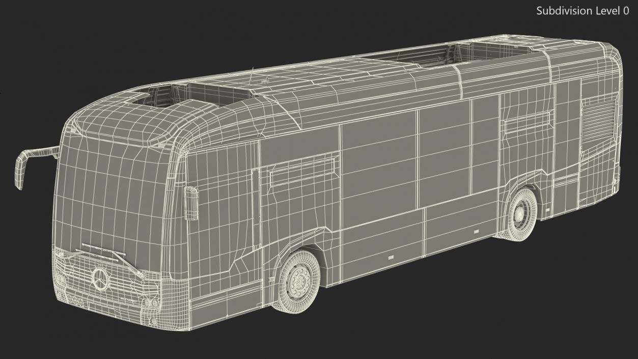 Mercedes-Benz eCitaro Three Doors Rigged for Cinema 4D 3D model