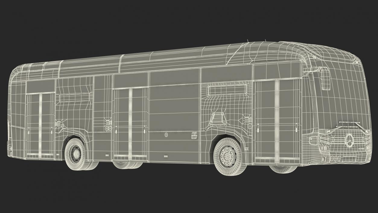 Mercedes-Benz eCitaro Three Doors Rigged for Maya 3D model