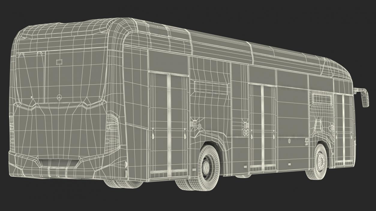 Mercedes-Benz eCitaro Three Doors Rigged for Maya 3D model