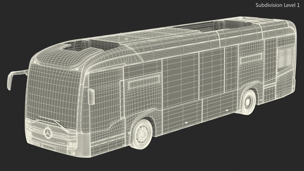 Mercedes-Benz eCitaro Three Doors Rigged for Cinema 4D 3D model