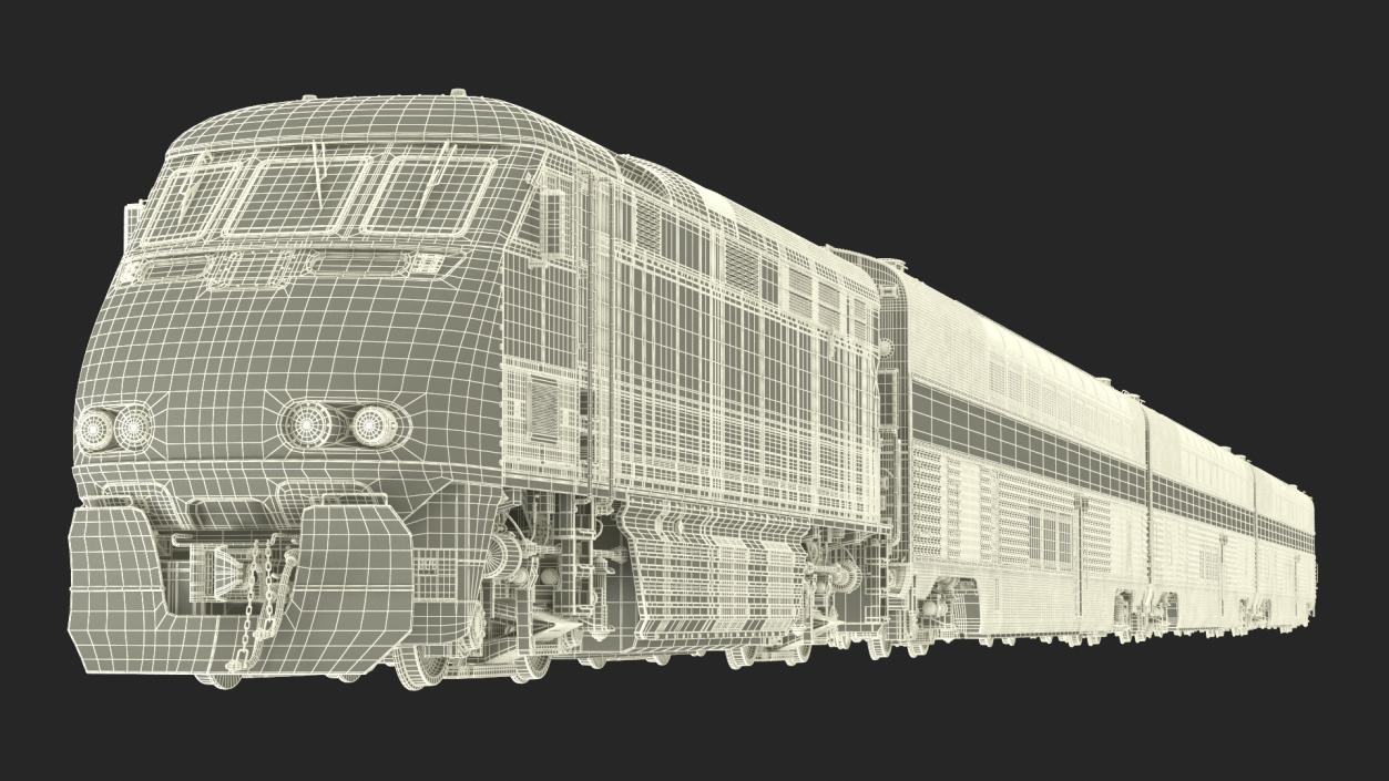 3D Amtrak California Passenger Train model