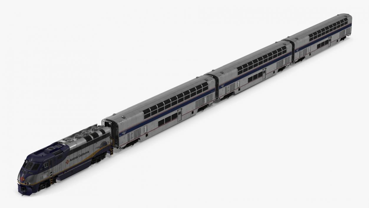 3D Amtrak California Passenger Train model