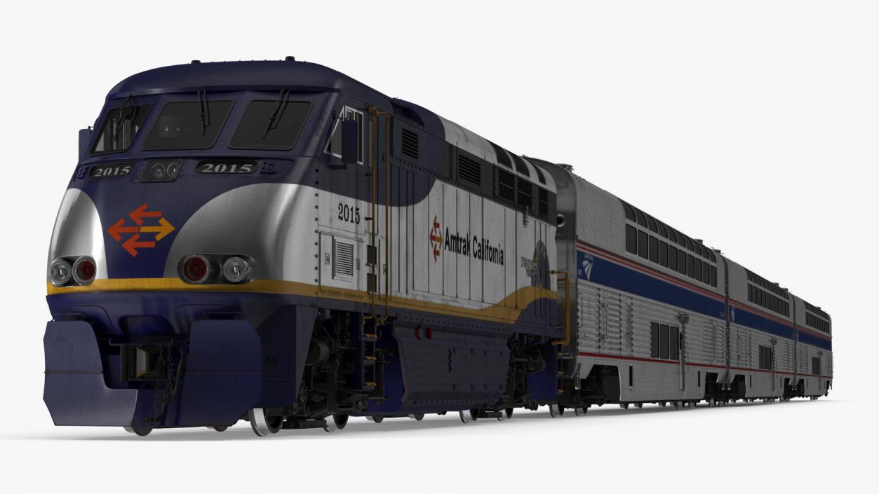 3D Amtrak California Passenger Train model