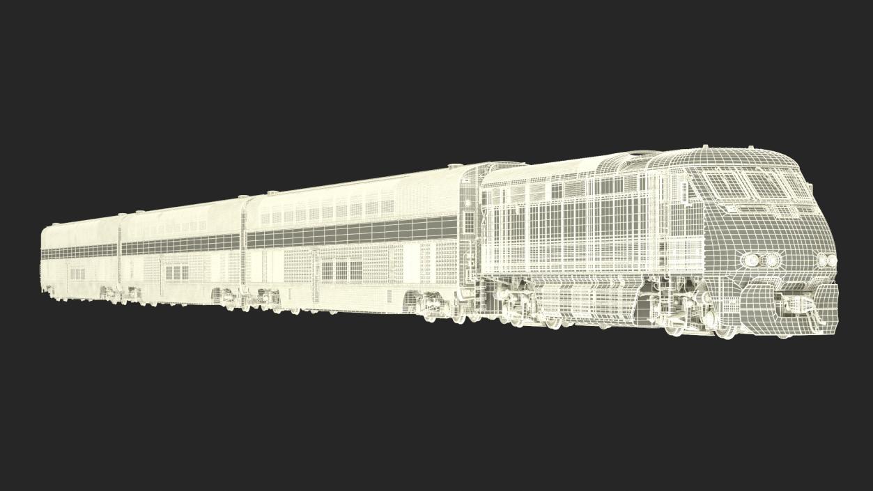 3D Amtrak California Passenger Train model