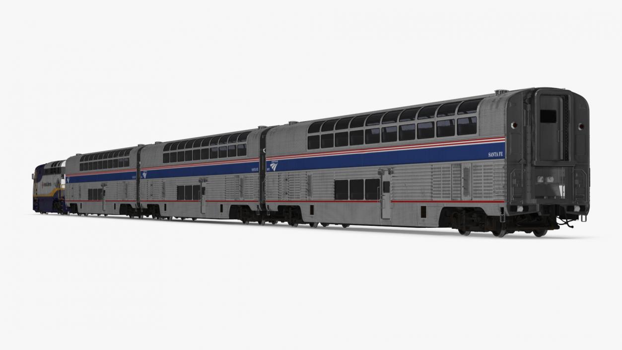 3D Amtrak California Passenger Train model