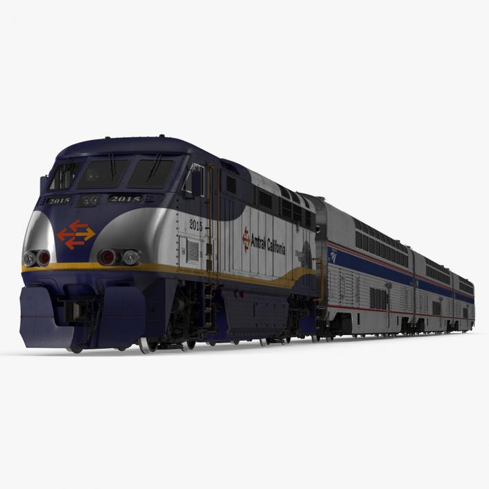 3D Amtrak California Passenger Train model