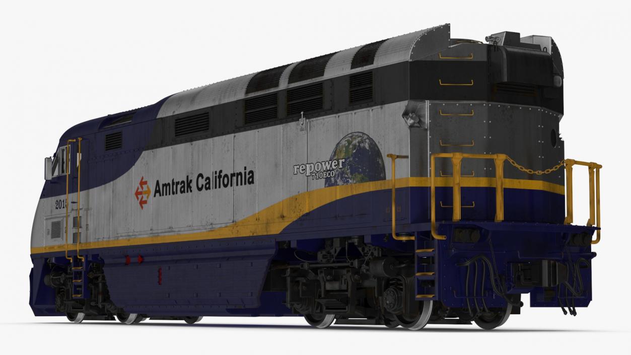 3D Amtrak California Passenger Train model