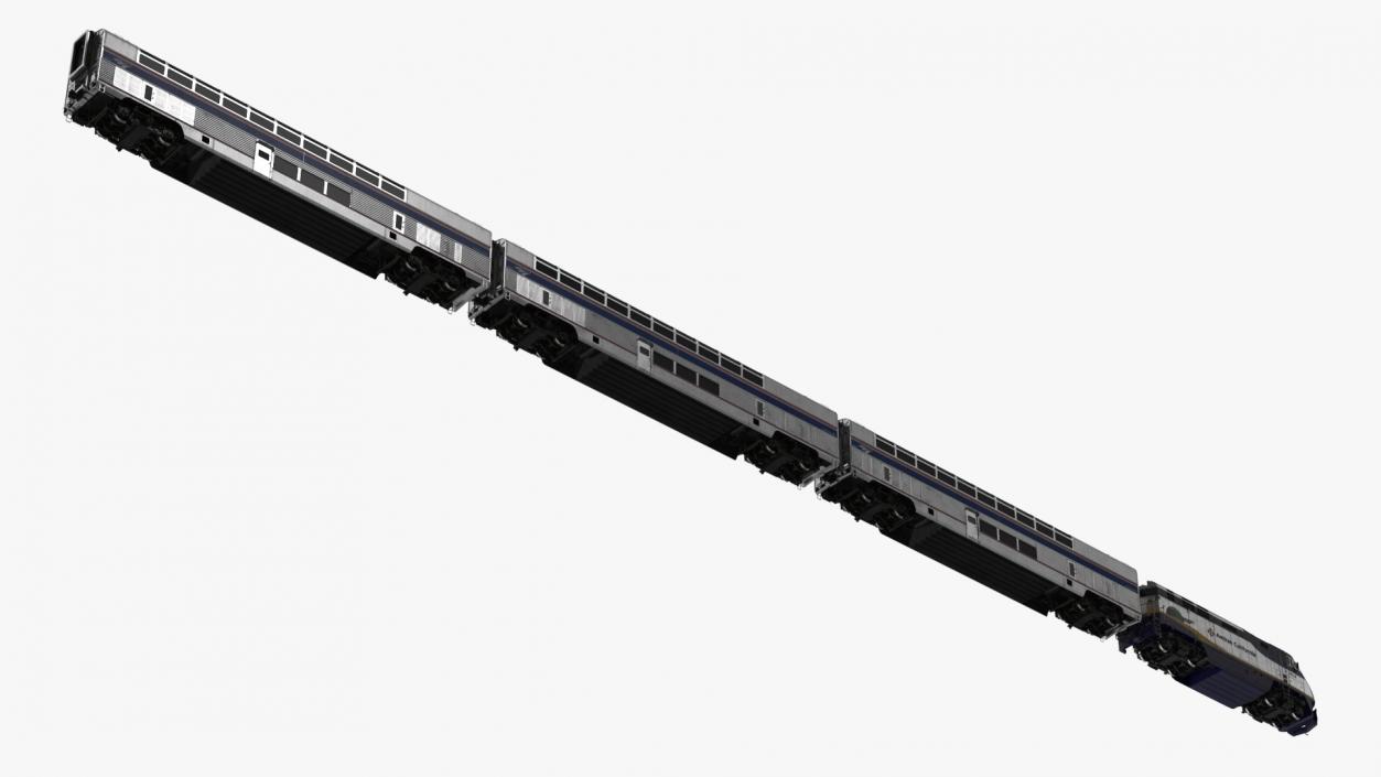 3D Amtrak California Passenger Train model