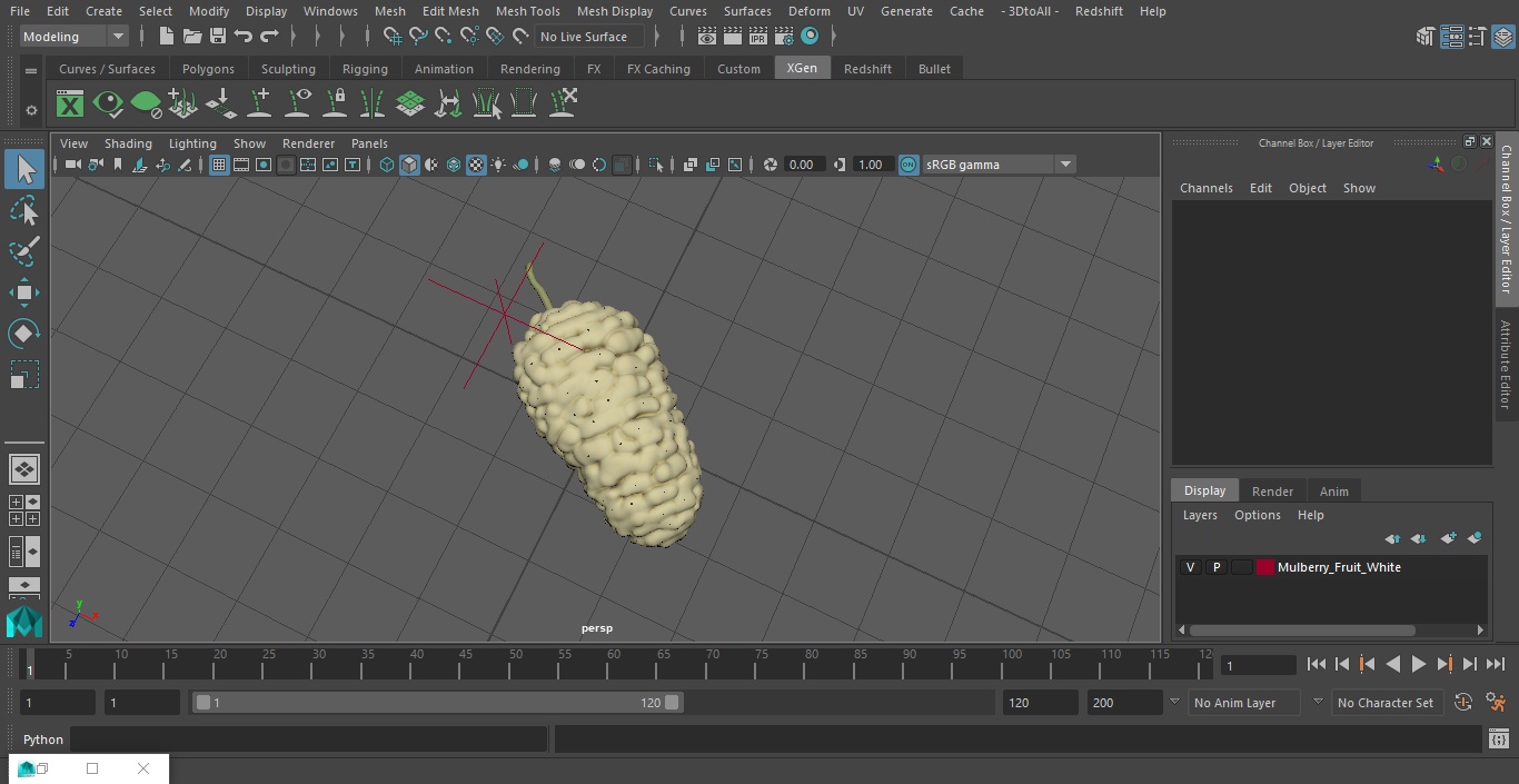 3D model Mulberry Fruit White