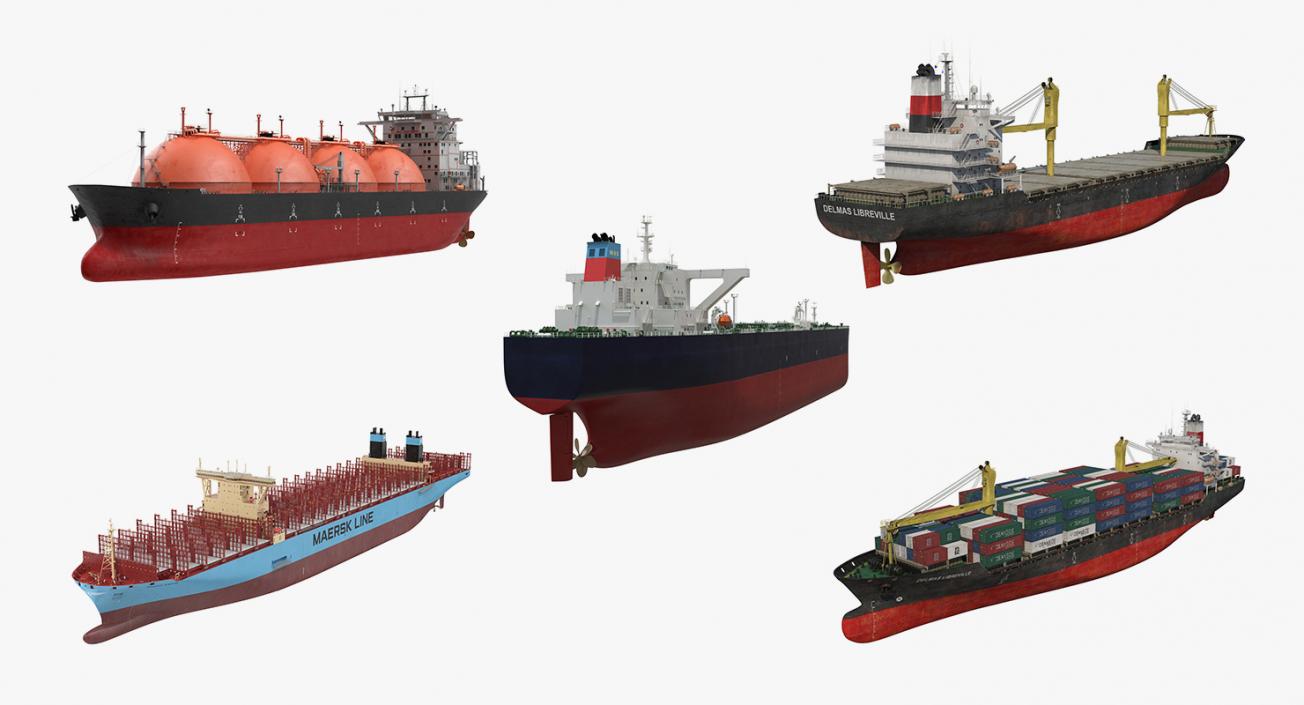 Cargo Ships Collection 3 3D model