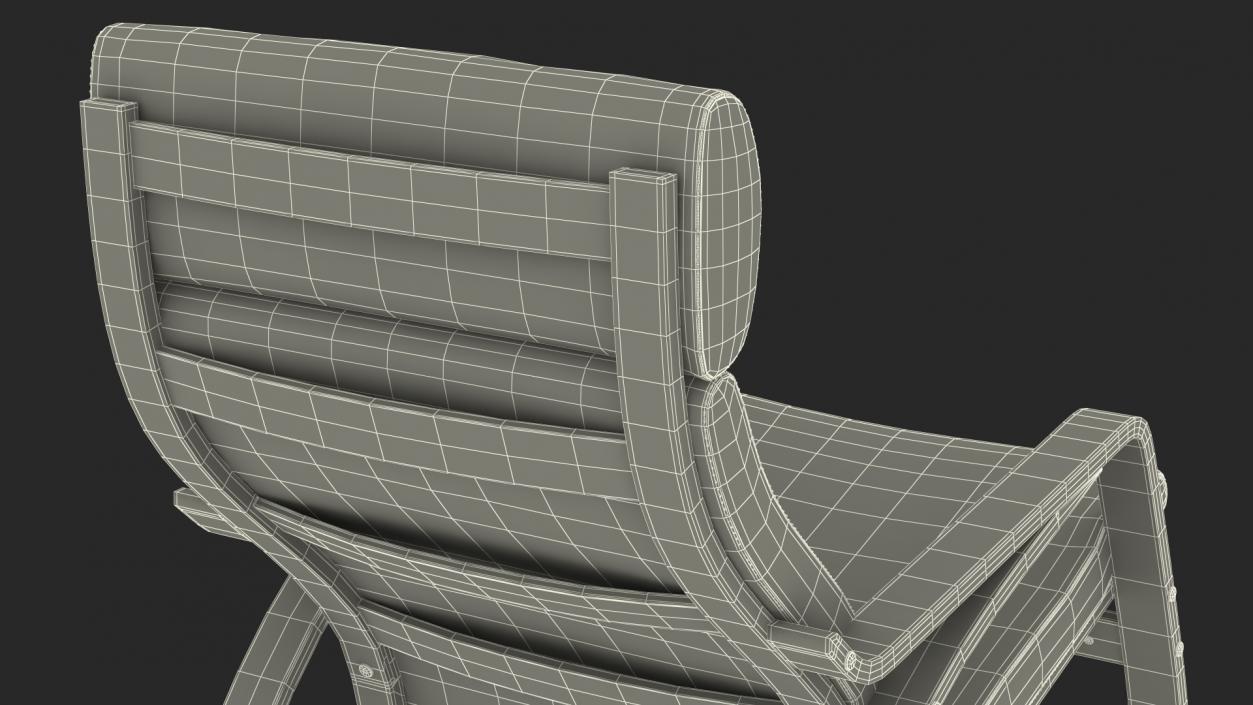 Rocking Chair Black and White 3D model