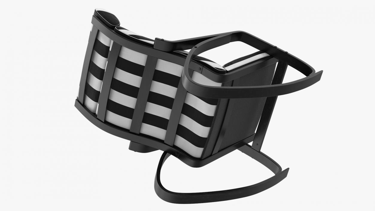 Rocking Chair Black and White 3D model