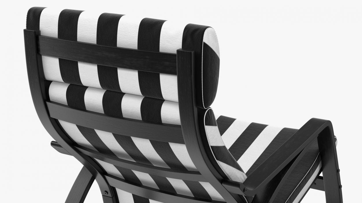 Rocking Chair Black and White 3D model