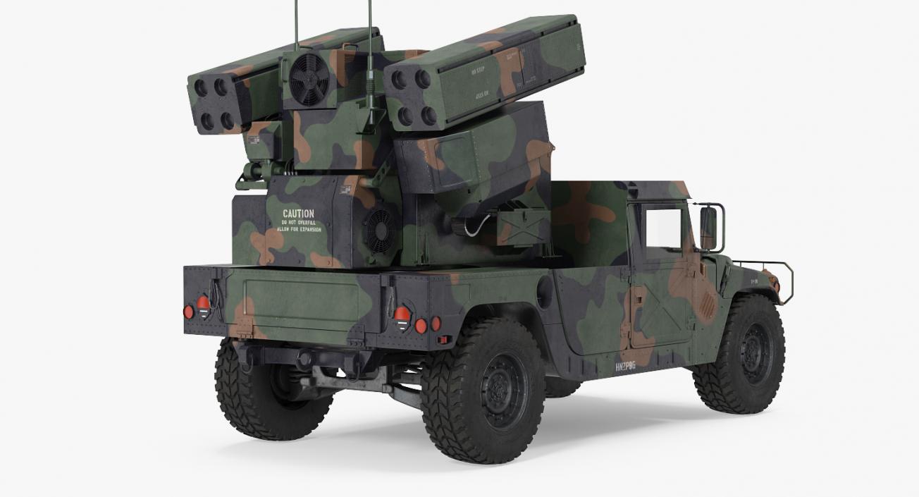 HMMWV M998 Equipped with Avenger Camo Rigged 3D model