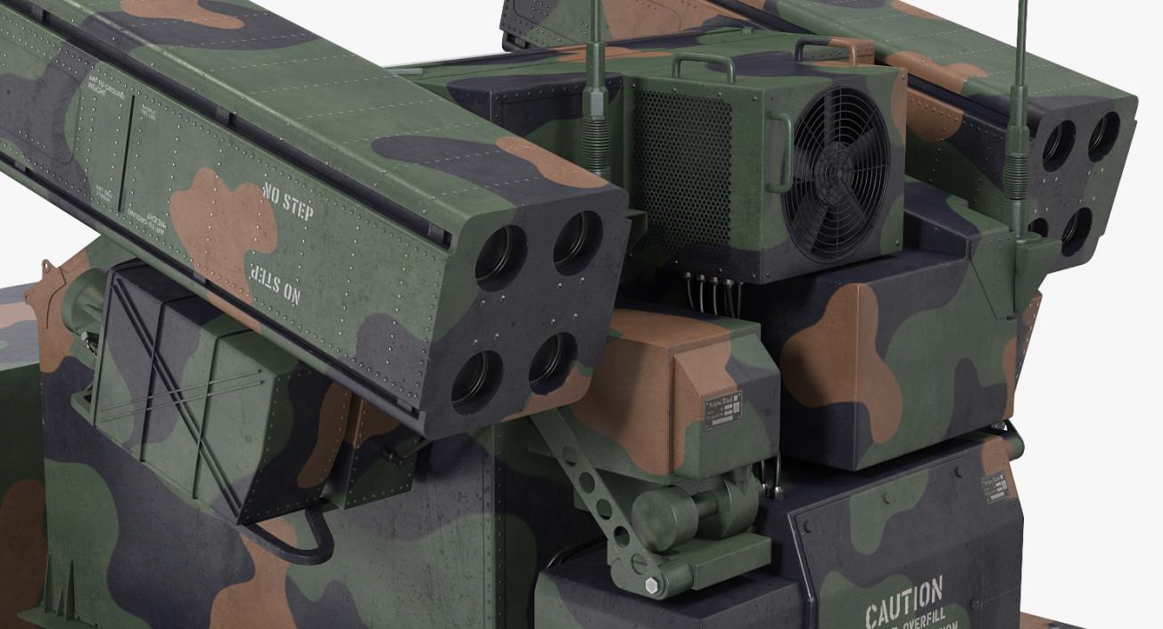 HMMWV M998 Equipped with Avenger Camo Rigged 3D model