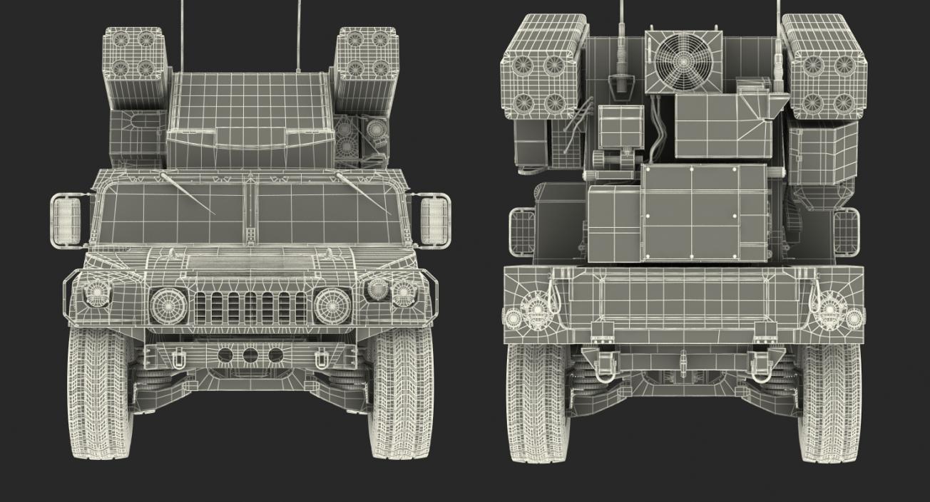 HMMWV M998 Equipped with Avenger Camo Rigged 3D model