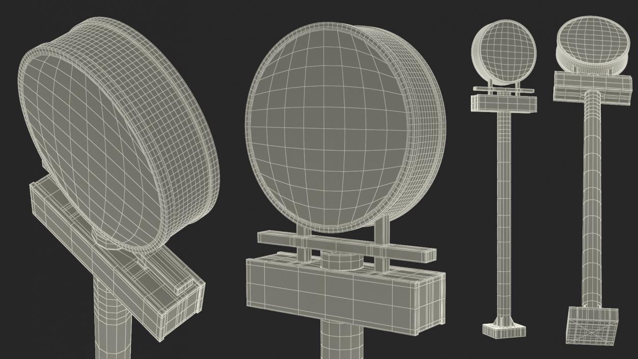 3D model Tall Coffee Shop Drive Thru Signage