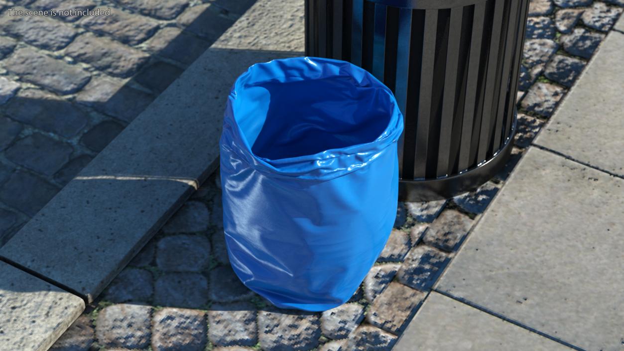 Open Blue Rubbish Bag Small 3D