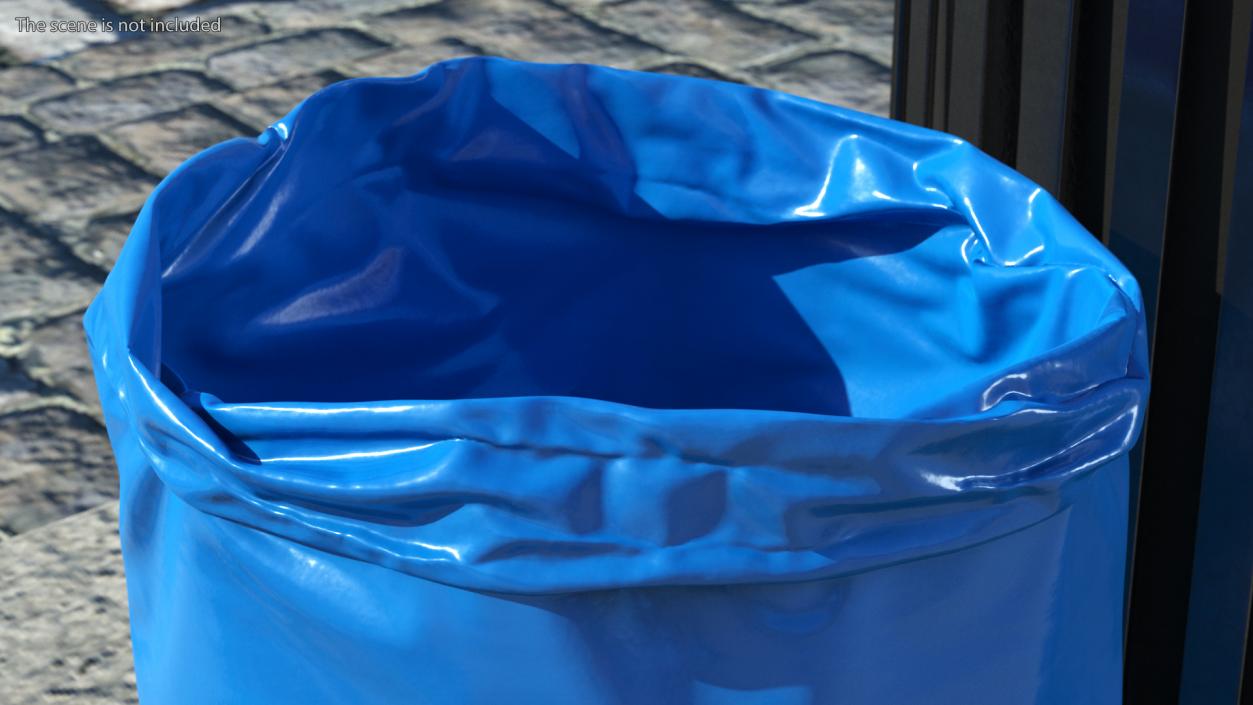 Open Blue Rubbish Bag Small 3D