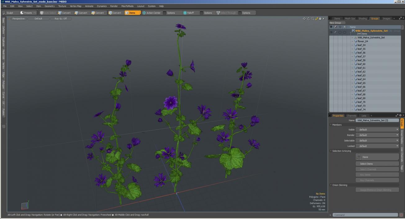 3D model Wild Malva Sylvestris Set