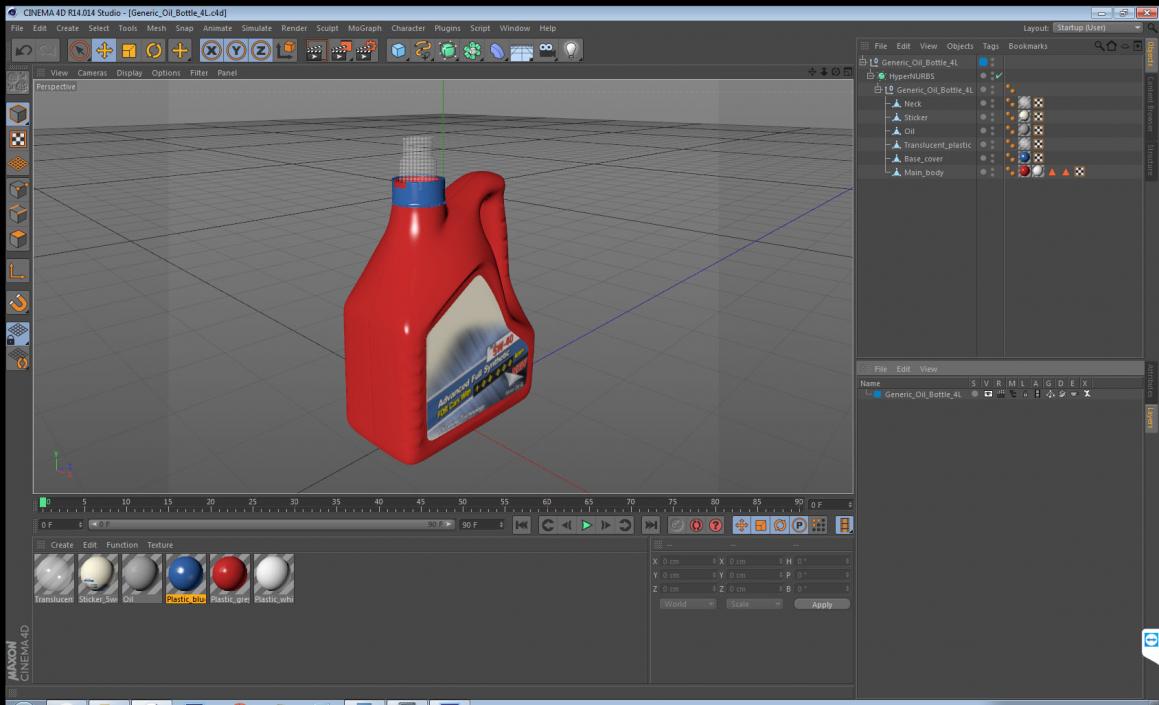 3D Generic Oil Bottle 4L