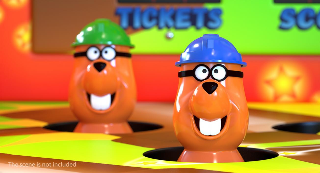 3D Toy Beaver in Miner Helmet