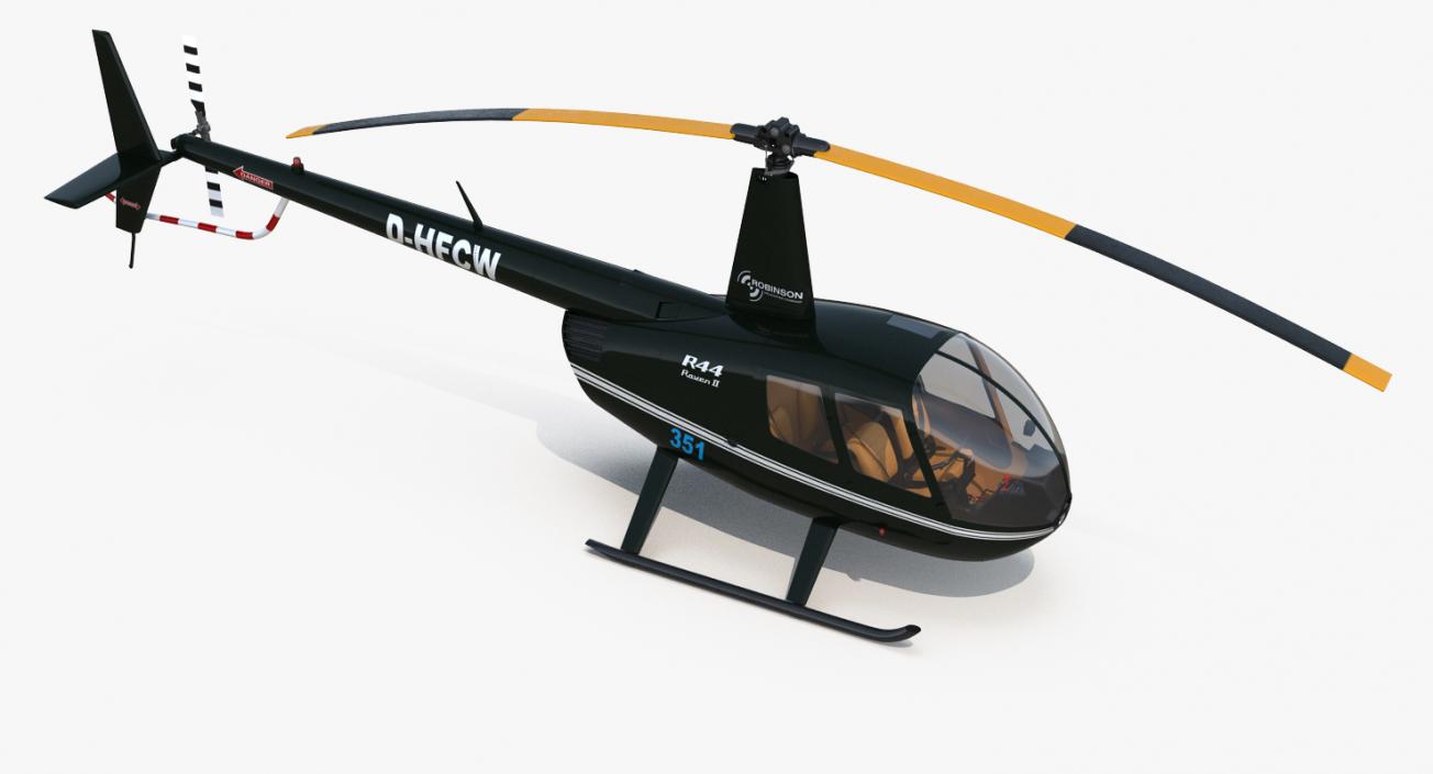 3D Light Helicopter Robinson R44 Raven II model