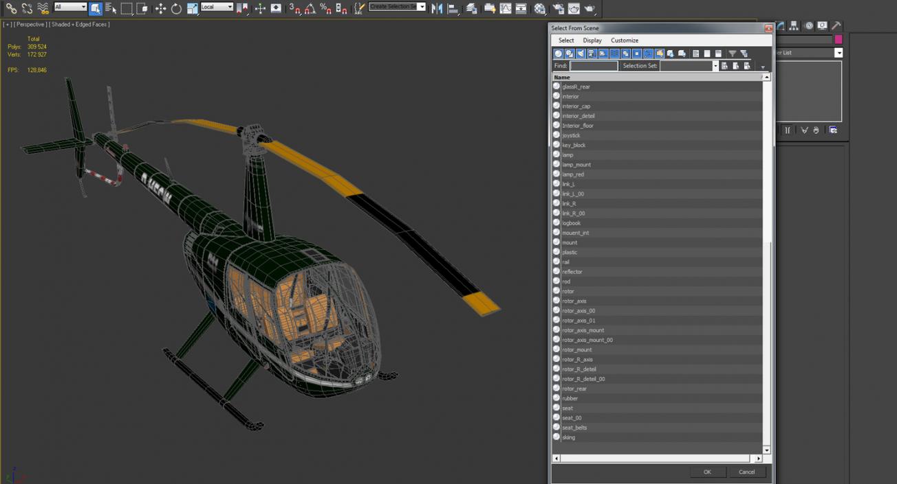 3D Light Helicopter Robinson R44 Raven II model