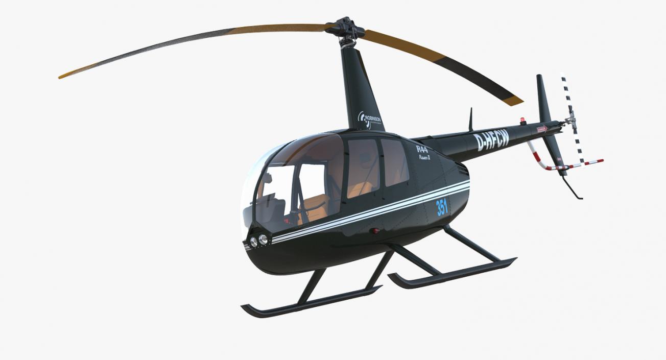 3D Light Helicopter Robinson R44 Raven II model