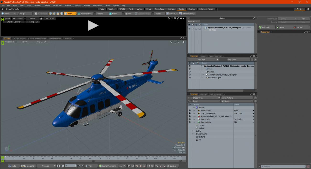 3D AgustaWestland AW139 Helicopter