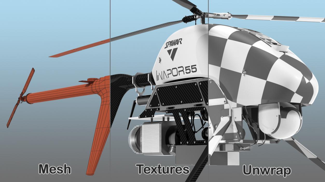 Vapor 55 Helicopter UAV Drone 3D model