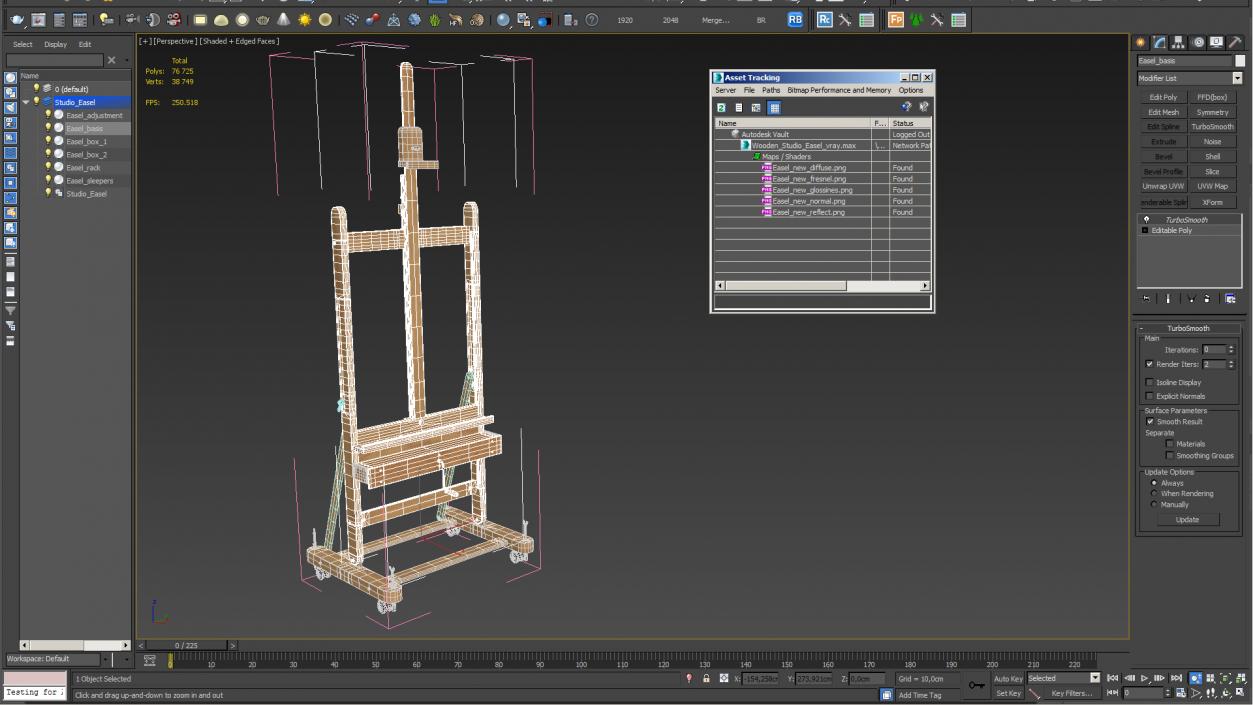 Wooden Studio Easel 3D model