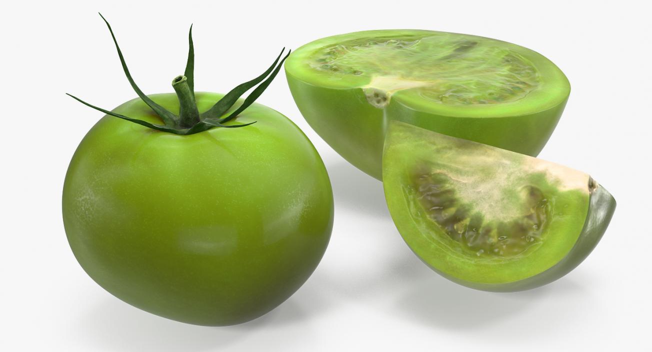 3D Green Tomato Collection model