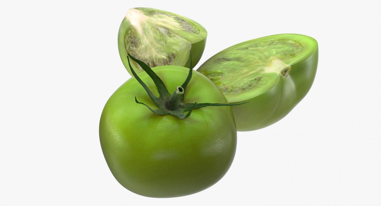 3D Green Tomato Collection model