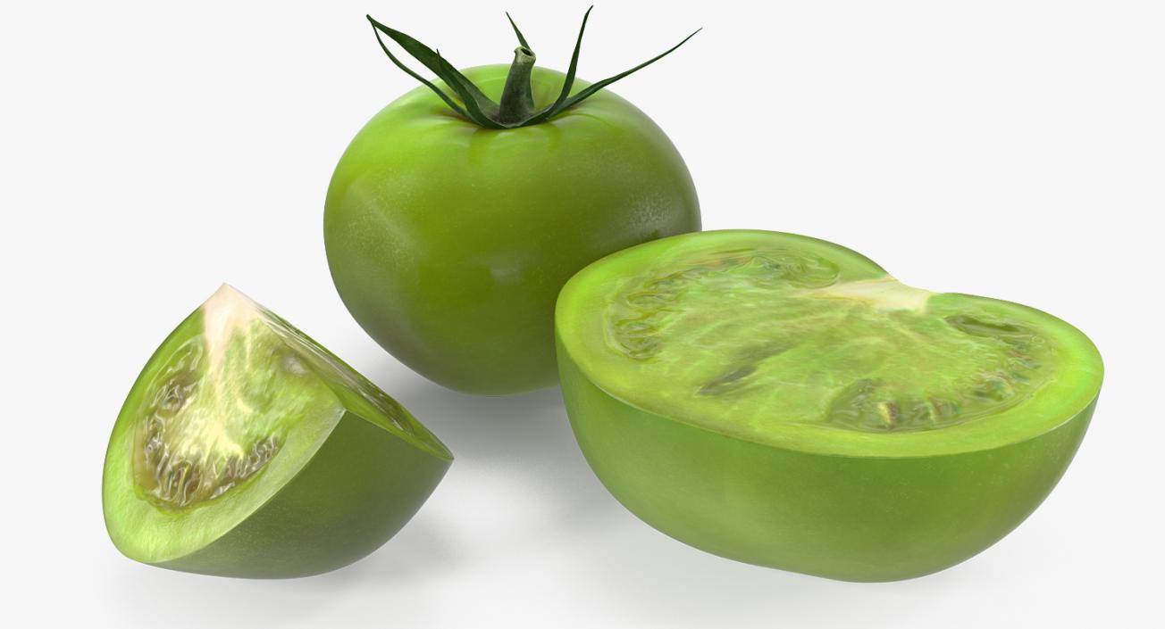 3D Green Tomato Collection model