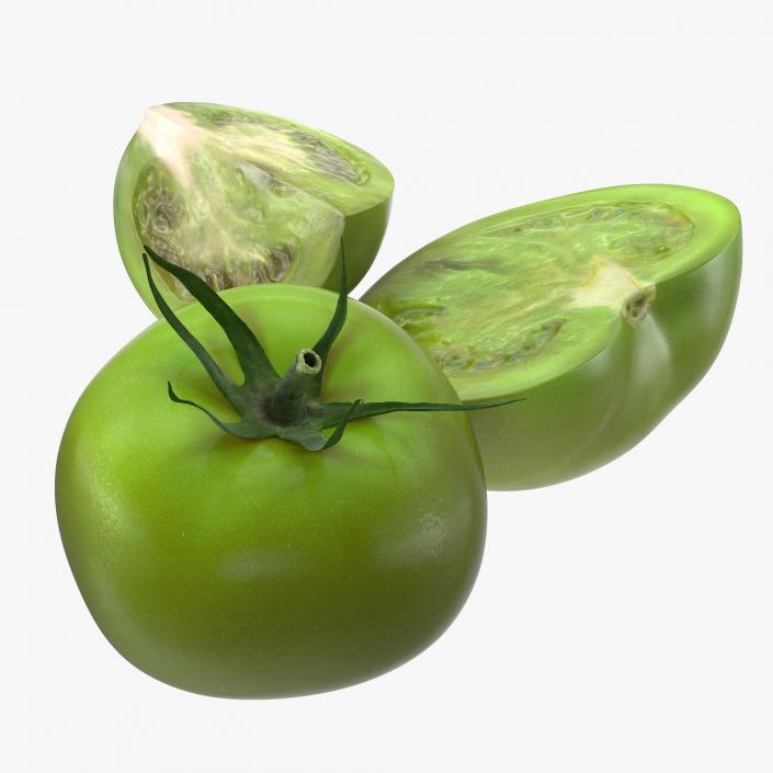 3D Green Tomato Collection model