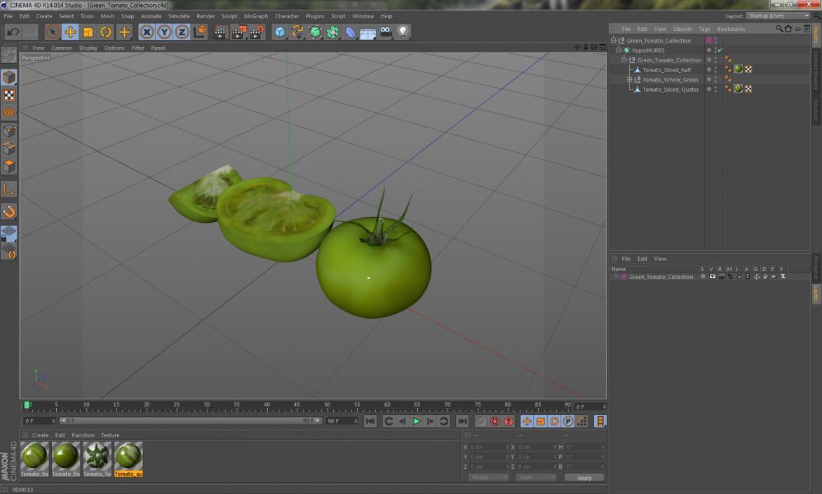 3D Green Tomato Collection model