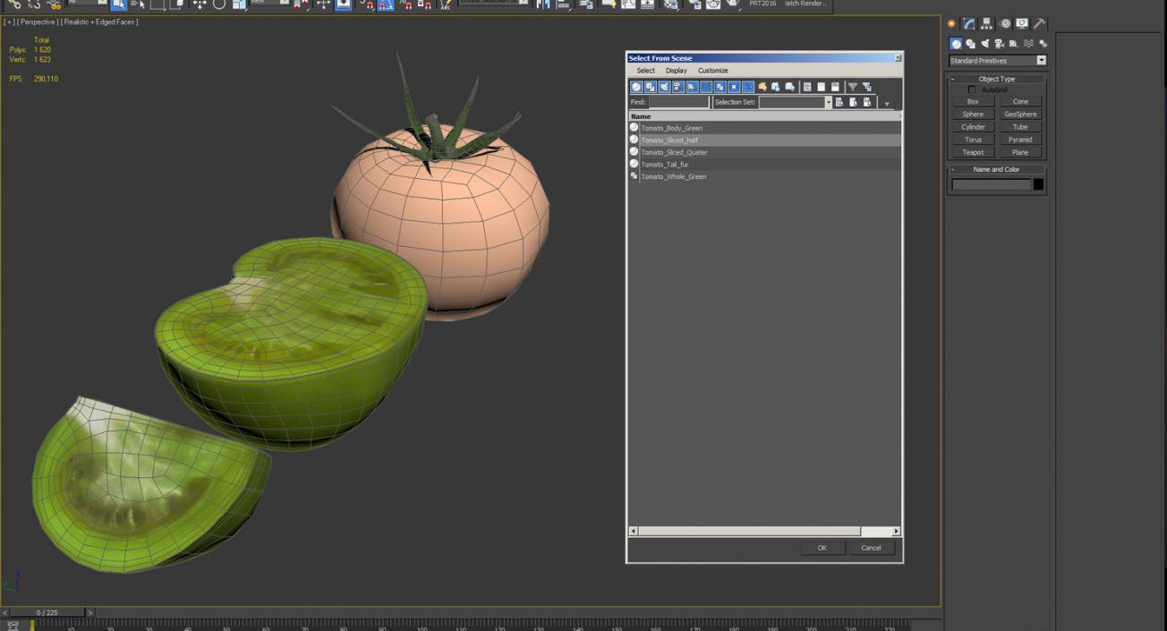 3D Green Tomato Collection model