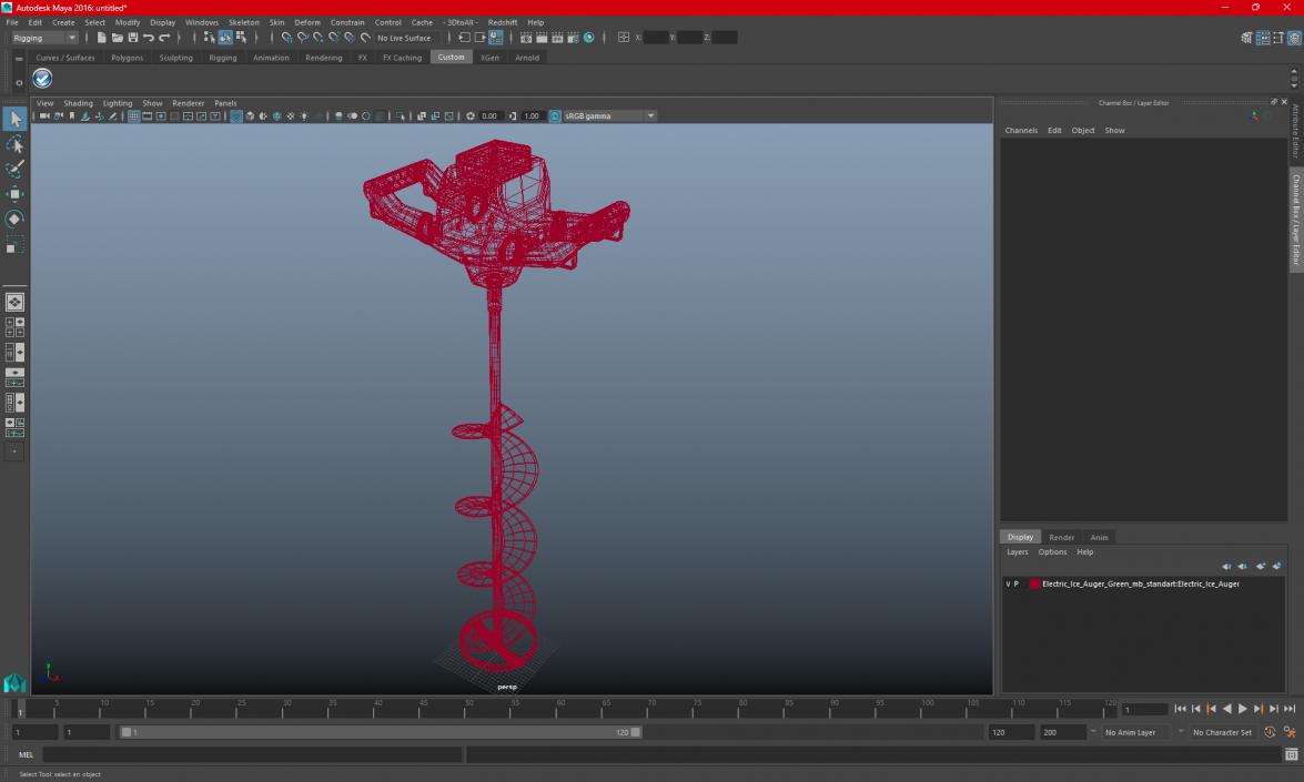 Electric Ice Auger Green 3D model